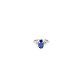14k White Gold 2.50ct Oval Tanzanite and .10ct F VS2 Round Diamond Ring