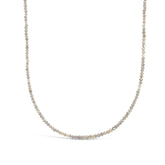 14k White Gold 19.55ct White Diamond Beaded Necklace 19.55 inch