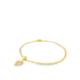 14k Yellow Gold Bracelet with Happy Feet Charm