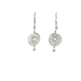 14k White Gold .05ct G SI1 Round Diamond Braided Swirled Dangle Earrings
