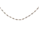 14k White Gold Fancy Diamond Cut Bead Necklace 3mm 16.2 gram 18" inch