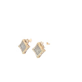 14K YELLOW GOLD .50CT G SI1 ROUND DIAMOND INVISIBLE SET STUD EARRINGS