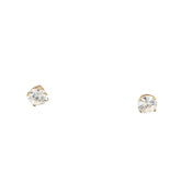 14k Yellow Gold 2.50ct Cubic Zirconium Round Stone Stud Earrings