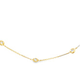 14k Yellow Gold 1.00ct G VS2 Round Diamond By the Yard Necklace 30"inch