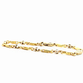 18k Two Tone 12.4 gram Hand Polish Link Bracelet 8 1/2 "inch