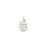 18k White Gold (10) Pave Setting Round Diamond Bvlgari Tondo Heart Pendant