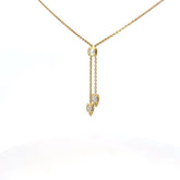14k Yellow Gold .75ct E VS2 Emerald Cut Diamond Lariat Necklace