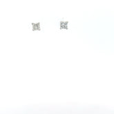 14k White and Yellow .60ct G VS2 Princess Cut Diamond Stud Earrings