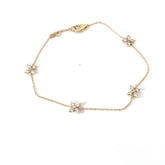 14k Yellow Gold .50ct G VS2 Round Diamond (4) Leaf Section Bracelet