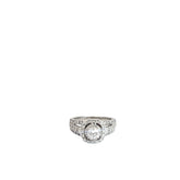 14k White Gold 1.50ct F SI1 Round Total Diamond Weight Double Halo Engagement Ring