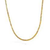14k Yellow Gold 20.15ct Dark Canary Diamond Beads Necklace 16" inch