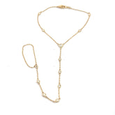 14k Yellow Gold and White Gold .35ct G VS2 Round Diamond By the Yard Ring and Bracelet