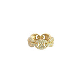 14k Yellow Gold 2.00ct G VS2 Round Diamond Gucci Link Ring