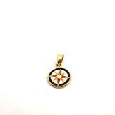 18k Yellow Gold 5.5 gram Star Pendant with Red, White, Blue and Yellow Enamel