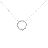 14K White Gold 1ct G VS1 Round Diamond Eternity Circle Pendant