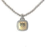 Pre-Owed David Yurman Sterling Silver 18k Yellow Gold/Diamond 10mm Albion Enhancer Pendant