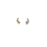 14k Yellow Gold .50ct G VS2 Baguette and Round Diamond Climber Earrings