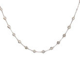 14k White Gold 4.20ct H SI1 Round Diamond by the yard Necklace