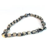 Sterling Silver 11.7 Gram with Blue Stones Men's Bracelet