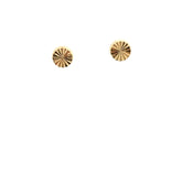 14k Yellow Gold 0.6 gram Diamond Cut Circle Stud Baby Earrings