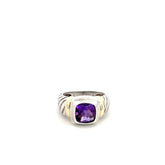 Pre-Loved David Yurman 14k Yellow Gold / 925 Silver Amethyst Ring Size 6.5