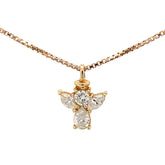 14k Yellow Gold 1.30ct H VS2 Round, Pear Shape and Marquise Diamond Angel Pendant