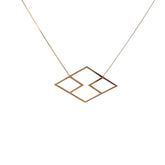 14k Yellow Gold Triangle Necklace 2.90 gram