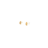 14k Yellow Gold 3D Disc Stud Baby Earrings