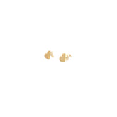 14k Yellow Gold 3D Half Heart Stud Baby Earrings