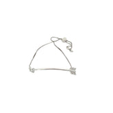 14k white gold .11ct G SI1 Round diamond bolo bracelet