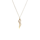 14k Yellow Gold Italian Horn Necklace 1.8 Gram