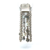 Pre-Owned Michael Dawkins 8" inch Sterling Silver/ Pearl Multi Strand Bracelet