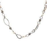 Pre-Owned Michael Dawkins 14k Yellow Gold , Sterling and Pearl Necklace