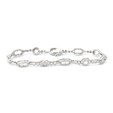 18K White Gold Custom Circle Vintage Style Bracelet with 2CT G SI1 Round Diamonds