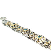Pre-owned Konstantinos 925 Sterling Silver/ 18k Yellow Gold Oval Shape and Round Shape Topaz Bracelet