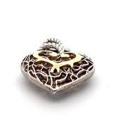 Pre-Owned Santavalle Sterling Silver and 18k Yellow Gold Double Open Heart Pendant 9.7 dwt