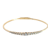 14k Yellow Gold 1.00ct G VS2 Round Diamond Graduated Flexible Bangle Bracelet