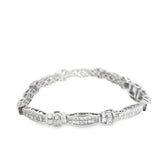 14k White Gold 4.00ct G VS2 Invisible Set Princess Cut and Baguette Diamond Bracelet