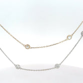 14k Yellow / White Gold 1.92ct G/H VS2 / SI1 Round Diamond by the Yard Necklace