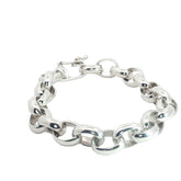 Sterling Silver 34.0 gram Oval Link Bracelet 10mm 7"inch
