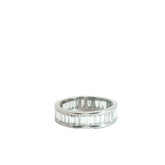Platinum 4.00ct E VS2 Baguette Diamond Channel Set Eternity Ring 5.7mm Size 8