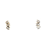 14k Yellow Gold .30ct E VS2 Round Diamond Climber Earrings