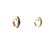 14k yellow Gold .50ct Round Blue Sapphire Channel Set Huggies Earrings