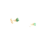 18k Yellow Gold .50ct Round Colombian Emerald Stud Earrings