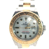 Pre-Owned Two Tone Yacht Master Midsize Rolex Watch /Stainless Steel and 18k Yellow Gold / Date / White Dial / 31mm