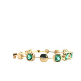 18k Yellow Gold 5.50ct Cushion Emerald Graduated Bracelet