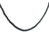 14k White Gold Black Diamond Beaded Necklace 3.5mm 18"inch