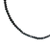 14k White Gold 82.35ct Black Beaded Necklace 4mm 24"inch