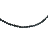 14k White Gold 87.35ct Black Diamond Bead Necklace 4mm 24"inch