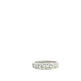 Platinum .75ct F VS2 Channel Set Princess Cut Wedding / Anniversary Band